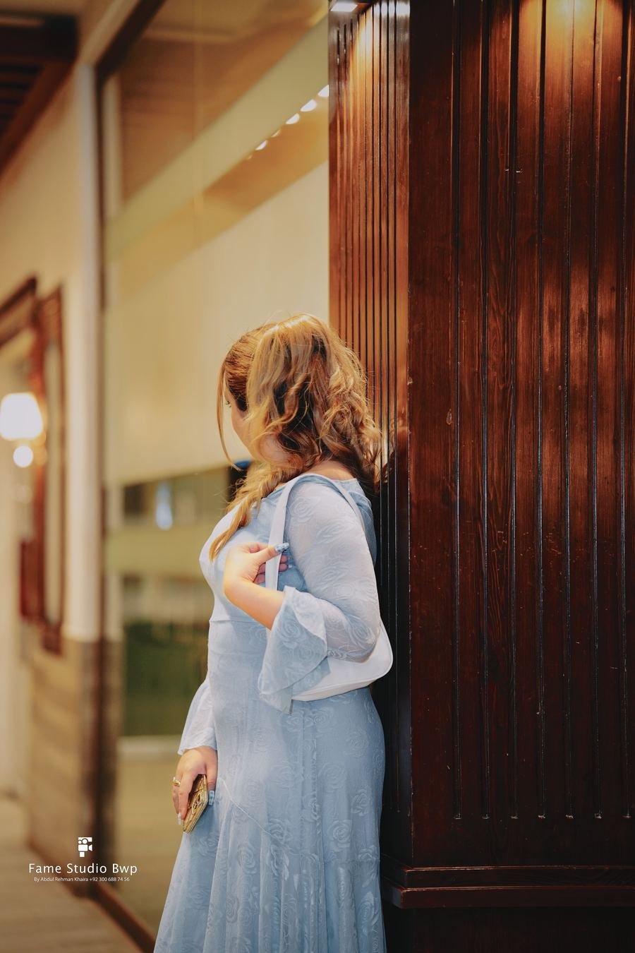 Bride looking away, candid portrait